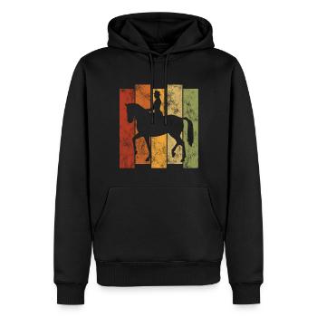 Dressage Cavalier de dressage Cheval d’équitation - Sweat à capuche Premium bio Homme - noir - Devant - Nico (187cm)