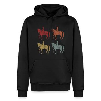 Dressage Cavalier de dressage Cheval d’équitation - Sweat à capuche Premium bio Homme - noir - Devant - Nico (187cm)