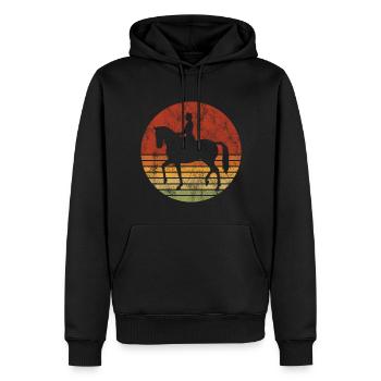 Dressage Cavalier de dressage Cheval d’équitation - Sweat à capuche Premium bio Homme - noir - Devant - Nico (187cm)