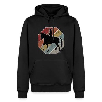 Dressage Cavalier de dressage Cheval d’équitation - Sweat à capuche Premium bio Homme - noir - Devant - Nico (187cm)