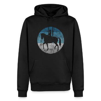 Dressur Dressurreiten Dressurreiter Reiten Pferd - Männer Premium Bio Hoodie - Schwarz - Vorne - Nico (187cm)