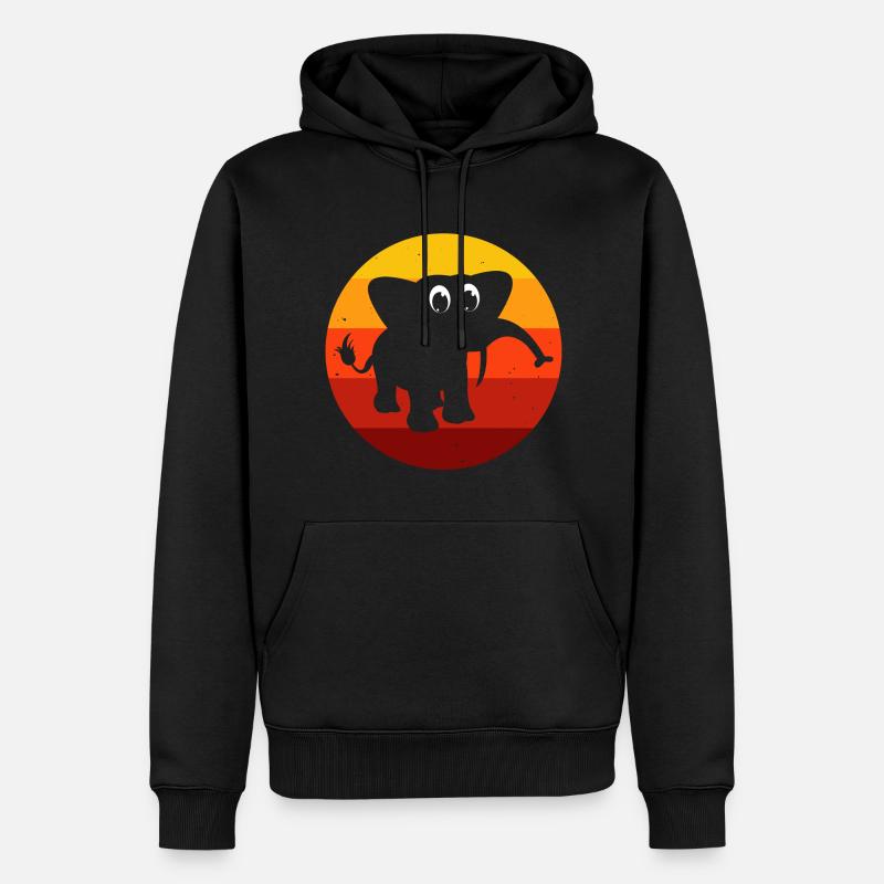 Eléphant éléphant pour enfants - Sweat à capuche Premium bio Homme - noir