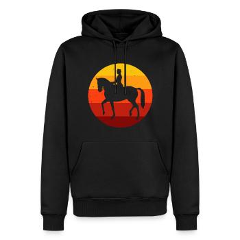 Dressur Dressurreiten Dressurreiter Reiten Pferd - Männer Premium Bio Hoodie - Schwarz - Vorne - Nico (187cm)