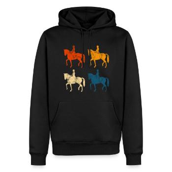 Dressur Dressurreiten Dressurreiter Reiten Pferd - Männer Premium Bio Hoodie - Schwarz - Vorne - Nico (187cm)