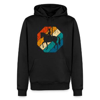 Dressur Dressurreiten Dressurreiter Reiten Pferd - Männer Premium Bio Hoodie - Schwarz - Vorne - Nico (187cm)
