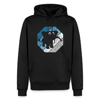 Elefanten Elefant für Kinder - Männer Premium Bio Hoodie - Schwarz - Vorne - Nico (187cm)