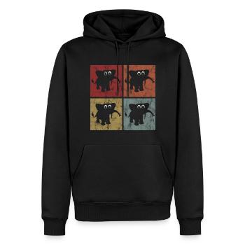 Éléphant Éléphant pour enfants - Sweat à capuche Premium bio Homme - noir - Devant - Nico (187cm)