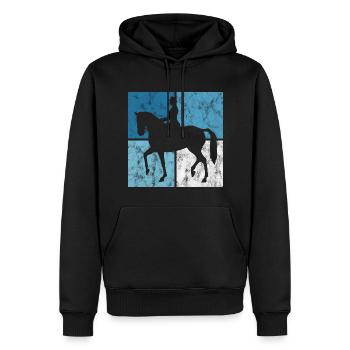 Dressage Cavalier de dressage Cheval d’équitation - Sweat à capuche Premium bio Homme - noir - Devant - Nico (187cm)