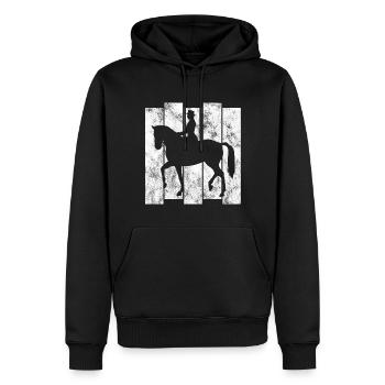 Dressage Cavalier de dressage Cheval d’équitation - Sweat à capuche Premium bio Homme - noir - Devant - Nico (187cm)
