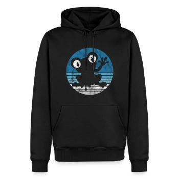 Frosch Frösche Geschenk für Kinder Lustig Witzig - Männer Premium Bio Hoodie - Schwarz - Vorne - Nico (187cm)