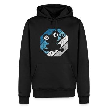 Frosch Frösche Geschenk für Kinder Lustig Witzig - Männer Premium Bio Hoodie - Schwarz - Vorne - Nico (187cm)