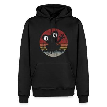 Frosch Frösche Geschenk für Kinder Lustig Witzig - Männer Premium Bio Hoodie - Schwarz - Vorne - Nico (187cm)