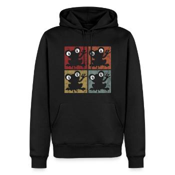 Frosch Frösche Geschenk für Kinder Lustig Witzig - Männer Premium Bio Hoodie - Schwarz - Vorne - Nico (187cm)