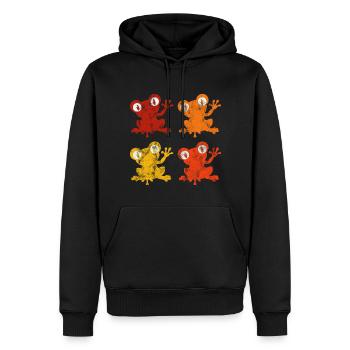 Frosch Frösche Geschenk für Kinder Lustig Witzig - Männer Premium Bio Hoodie - Schwarz - Vorne - Nico (187cm)