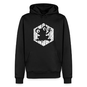 Frosch Frösche Geschenk für Kinder Lustig Witzig - Männer Premium Bio Hoodie - Schwarz - Vorne - Nico (187cm)