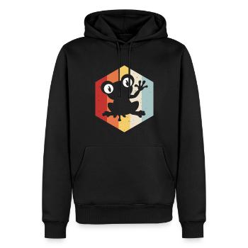 Frosch Frösche Geschenk für Kinder Lustig Witzig - Männer Premium Bio Hoodie - Schwarz - Vorne - Nico (187cm)