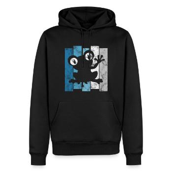 Frosch Frösche Geschenk für Kinder Lustig Witzig - Männer Premium Bio Hoodie - Schwarz - Vorne - Nico (187cm)