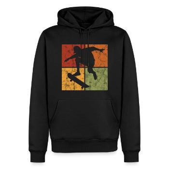 Planche à roulettes Skateur Skateur Skateur Skater Skate Skating - Sweat à capuche Premium bio Homme - noir - Devant - Nico (187cm)