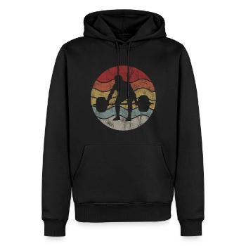 Bodybuilding Bodybuilder GYM Fitnessstudio Retro - Männer Premium Bio Hoodie - Schwarz - Vorne - Nico (187cm)