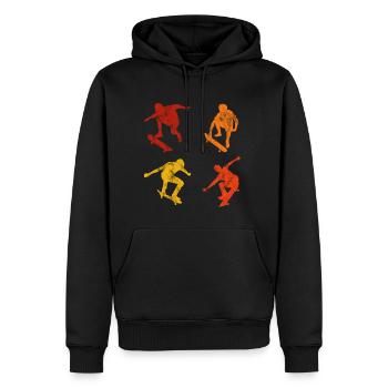 Skateboard Skateboarder Skater Skate Skateing - Sweat à capuche Premium bio Homme - noir - Devant - Nico (187cm)