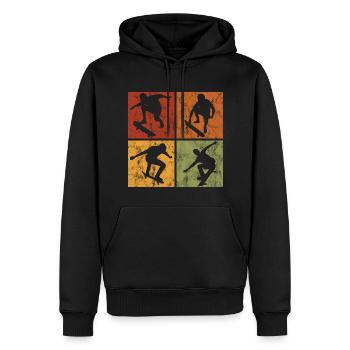 Skateboard Skateboarder Skater Skate Skateing - Sweat à capuche Premium bio Homme - noir - Devant - Nico (187cm)