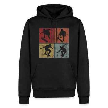 Skateboard Skateboarder Skater Skate Skateing - Sweat à capuche Premium bio Homme - noir - Devant - Nico (187cm)