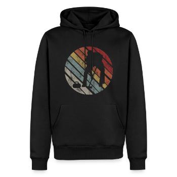 Curling sur glace Curling Retro Cadeau - Sweat à capuche Premium bio Homme - noir - Devant - Nico (187cm)