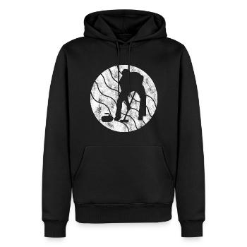 Curling sur glace Curling Retro Cadeau - Sweat à capuche Premium bio Homme - noir - Devant - Nico (187cm)