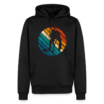 Curling sur glace Curling Retro Cadeau - Sweat à capuche Premium bio Homme - noir - Devant - Nico (187cm)