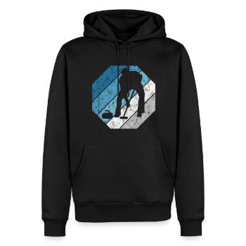 Curling sur glace Curling Retro Cadeau - Sweat à capuche Premium bio Homme - noir - Devant - Nico (187cm)