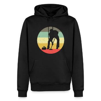 Curling sur glace Curling Retro Cadeau - Sweat à capuche Premium bio Homme - noir - Devant - Nico (187cm)