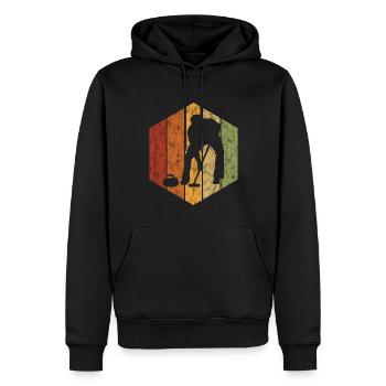 Curling sur glace Curling Retro Cadeau - Sweat à capuche Premium bio Homme - noir - Devant - Nico (187cm)