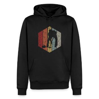 Curling sur glace Curling Retro Cadeau - Sweat à capuche Premium bio Homme - noir - Devant - Nico (187cm)