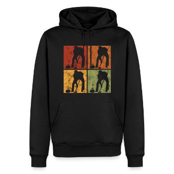 Curling sur glace Curling Retro Cadeau - Sweat à capuche Premium bio Homme - noir - Devant - Nico (187cm)