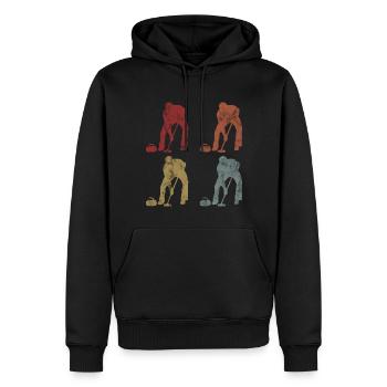 Curling sur glace Curling Retro Cadeau - Sweat à capuche Premium bio Homme - noir - Devant - Nico (187cm)