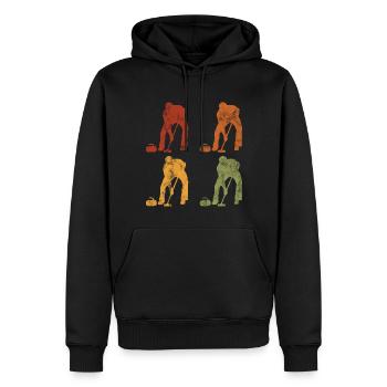 Curling sur glace Curling Retro Cadeau - Sweat à capuche Premium bio Homme - noir - Devant - Nico (187cm)