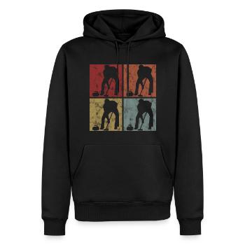 Curling sur glace Curling Retro Cadeau - Sweat à capuche Premium bio Homme - noir - Devant - Nico (187cm)
