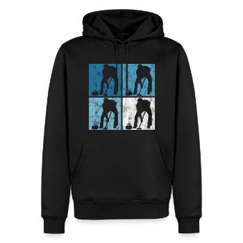 Curling sur glace Curling Retro Cadeau - Sweat à capuche Premium bio Homme - noir - Devant - Nico (187cm)