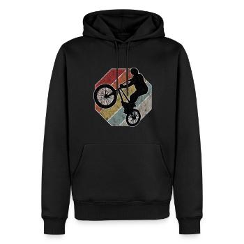 BMX Rad Fahrrad Retro Geschenk Bicycle Motocross - Männer Premium Bio Hoodie - Schwarz - Vorne - Nico (187cm)