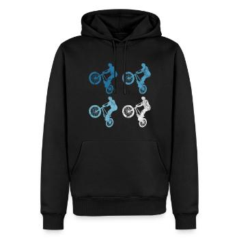 BMX Rad Fahrrad Retro Geschenk Bicycle Motocross - Männer Premium Bio Hoodie - Schwarz - Vorne - Nico (187cm)