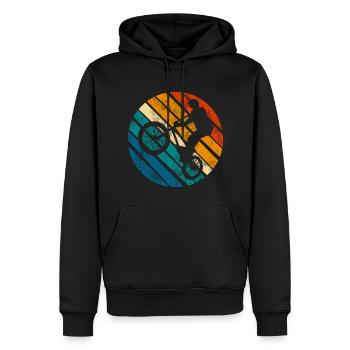BMX Rad Fahrrad Retro Geschenk Bicycle Motocross - Männer Premium Bio Hoodie - Schwarz - Vorne - Nico (187cm)