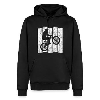 BMX Rad Fahrrad Retro Geschenk Bicycle Motocross - Männer Premium Bio Hoodie - Schwarz - Vorne - Nico (187cm)