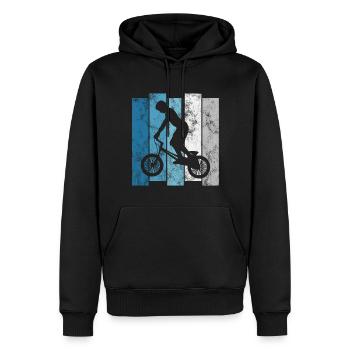 BMX Rad Fahrrad Retro Geschenk Bicycle Motocross - Männer Premium Bio Hoodie - Schwarz - Vorne - Nico (187cm)
