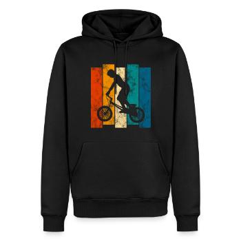 BMX Rad Fahrrad Retro Geschenk Bicycle Motocross - Männer Premium Bio Hoodie - Schwarz - Vorne - Nico (187cm)