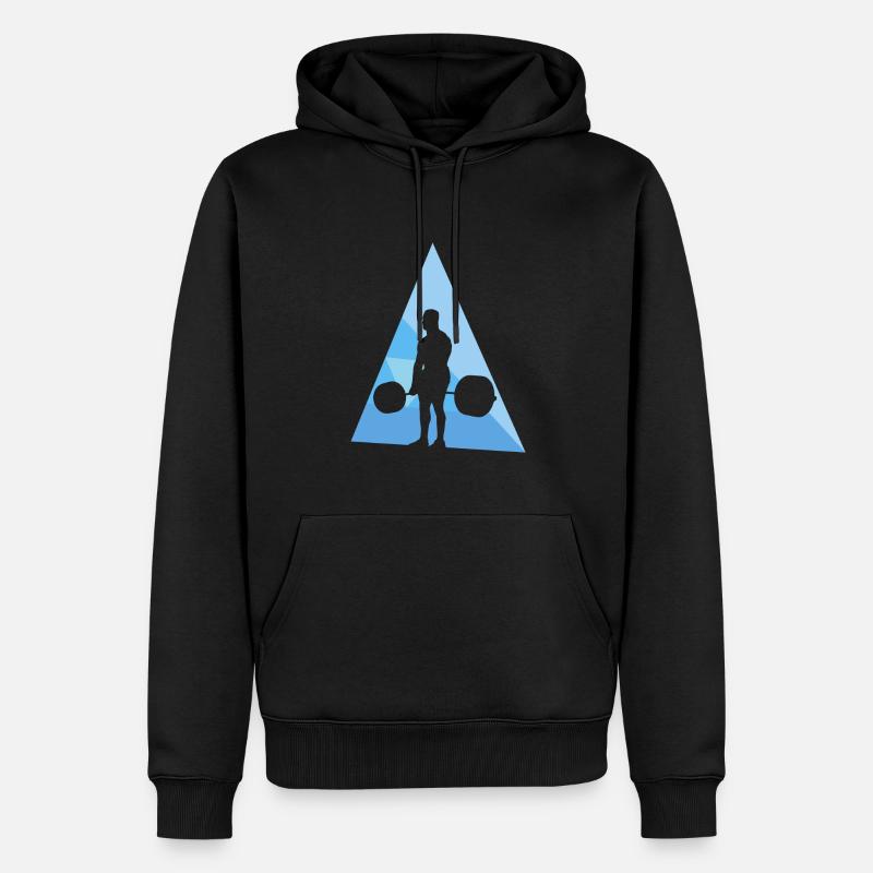 Pompes de musculation d’haltérophilie - Sweat à capuche Premium bio Homme - noir