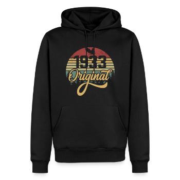 Original 1933 Vintage - Cadeau D’anniversaire 1933 - Sweat à capuche Premium bio Homme - noir - Devant - Nico (187cm)