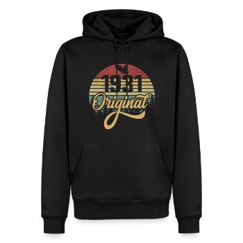 Original 1931 Vintage - Cadeau D’anniversaire 1931 - Sweat à capuche Premium bio Homme - noir - Devant - Nico (187cm)