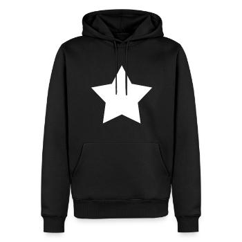 weißer Stern, white star - Männer Premium Bio Hoodie - Schwarz - Vorne - Nico (187cm)