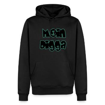 Moin Digga - Männer Premium Bio Hoodie - Schwarz - Vorne - Nico (187cm)