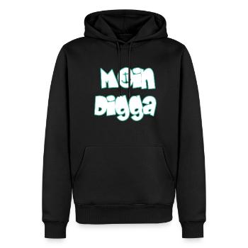 Moin Digga - Männer Premium Bio Hoodie - Schwarz - Vorne - Nico (187cm)